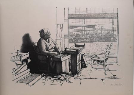 Art work by Alfredo Cifariello Figura  - lithography paper 