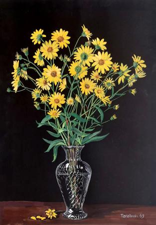 Quadro di  Tarabusi  Vaso di fiori  - Pittori contemporanei galleria Firenze Art