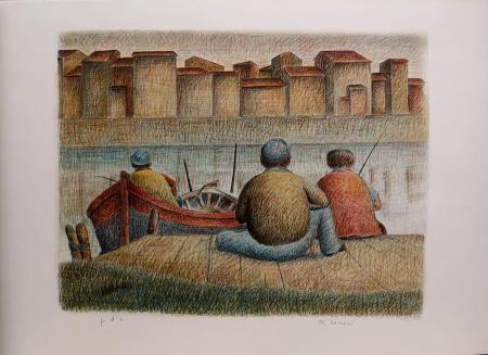 Art work by Roberto Masi Pescatori  - lithography paper 