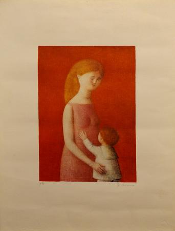 Art work by Antonio Bueno Figure  - lithography paper 