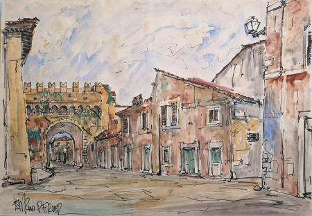 Art work by Enrico  Perietz  Paesaggio  - watercolor paper 