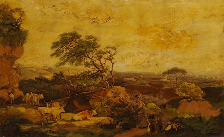 Art work by W.  Wolker Paesaggio  - oil paper 