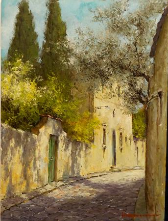 Art work by Giovanni  Marinari Via S. Leonardo  - oil hardboard 