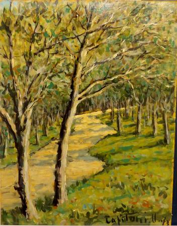 Art work by Ugo  Capitoni Paesaggio  - oil hardboard 