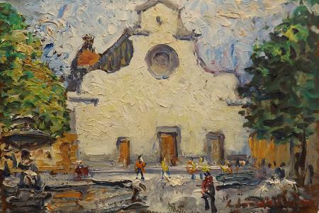 Art work by Renato  Chiarabini S. Spirito  - oil table 