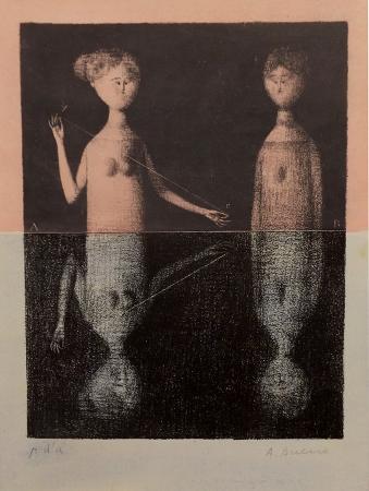 Quadro di Antonio Bueno Figure - litografia carta 