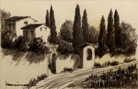 Art work by Giovanni  Marinari Paesaggio  - lapis paper 