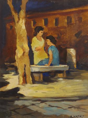 Art work by renzo  natali  Peripatetiche - oil table 