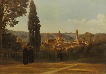 Art work by Camille Corot Jean-Baptiste Firenze - mixed hardboard 