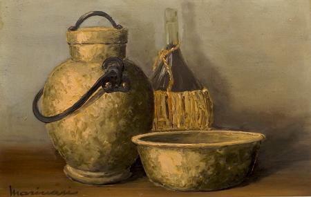 Quadro di Giovanni  Marinari Composizione  - olio tavola 