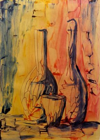 Art work by firma Illeggibile Composizione - watercolor paper 