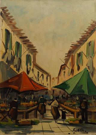 Quadro di S. Stilio Mercato  - Pittori contemporanei galleria Firenze Art