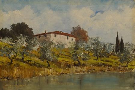 Art work by Giovanni  Marinari Paesaggio all'ugolino  - oil canvas cardboard  