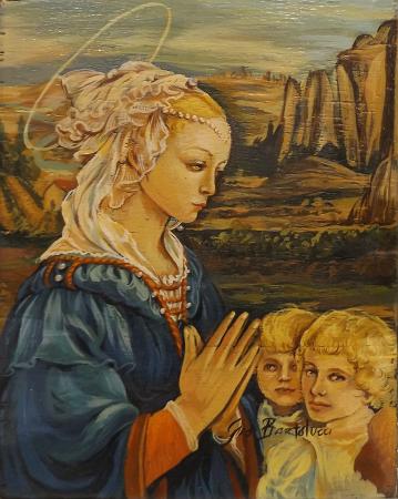 Art work by Giò Bartolucci  Preghiera - oil table 