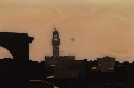 Quadro di Scarpelli  Renzo  Palazzo vecchio  - mista tavola 