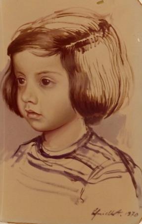 Art work by Alfredo Cifariello Figura di bambina - print paper 