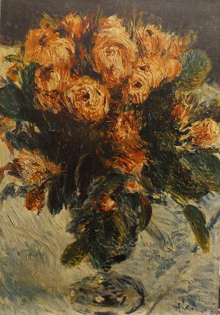 Art work by Pierre Auguste  Renoir  vaso di fiori  - print canvas 