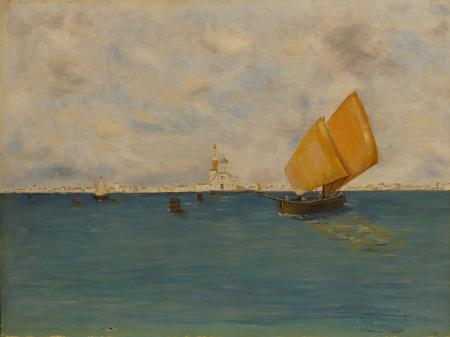 Art work by firma Illeggibile San Giorgio Venezia  - oil canvas cardboard  
