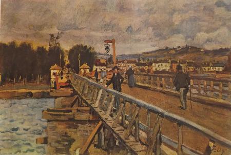 Quadro di Alfred  Sisley  Passerella d'Argenteuil - stampa Tavola intelata 