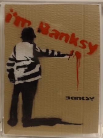 Art work by  Banksy  I'm Banksy  - lithography cardboard 