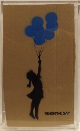 Quadro di  Banksy  Girl with Baloon  - litografia cartone 