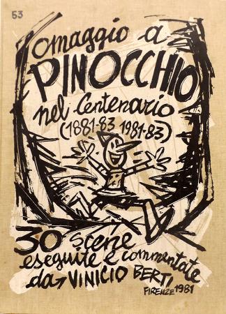 Quadro di Vinicio Berti Omaggio a Pinocchio  - litografia carta 