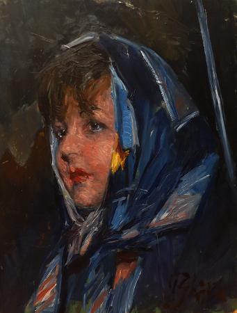 Quadro di Paulo Ghiglia Figura  - olio tavola 