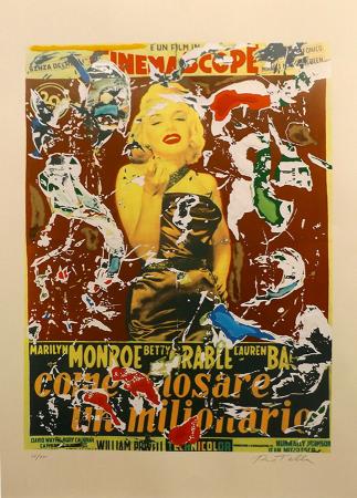Art work by Mimmo  Rotella Marilyn  - lithography paper 