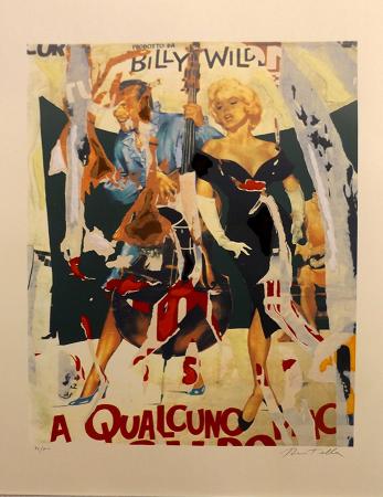 Art work by Mimmo  Rotella A qualcuno piace caldo  - lithography paper 