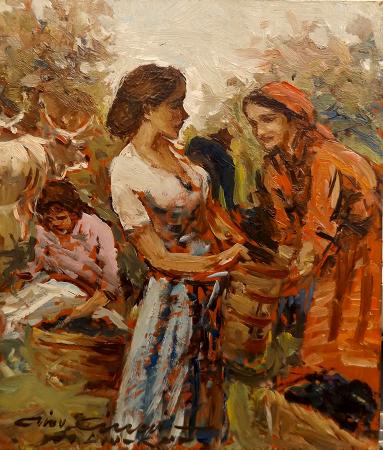 Art work by Giovanni Ciucci da Livorno Vendemmia  - oil table 