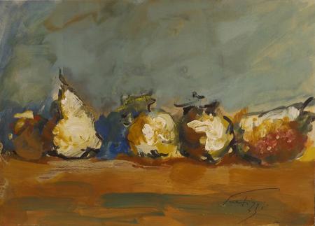 Art work by Sergio Scatizzi Natura morta  - oil cardboard 