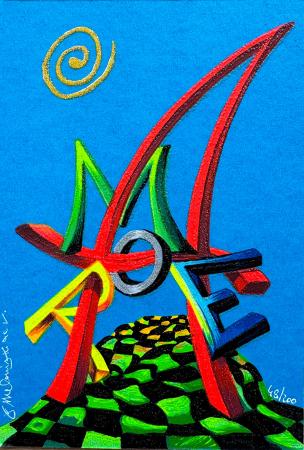 Quadro di  Meloniski  Amore surreale  - serigrafia carta 