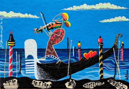 Art work by  Meloniski  Concertino per due cuori  - serigraphy paper 