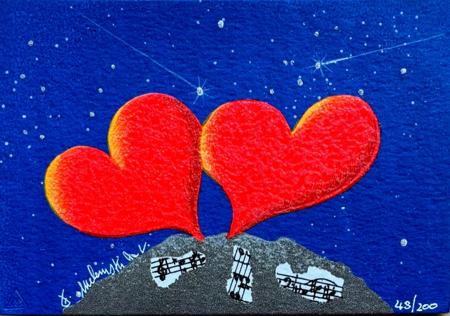 Art work by  Meloniski  Musica nei cuori  - serigraphy paper 