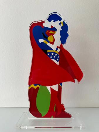 Art work by Marco Lodola  Superheroes in love  - serigraphy plexiglass 