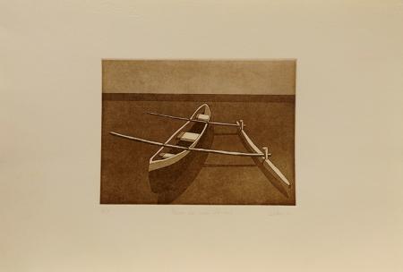 Art work by Giorgio  Alboni Barca dei mari del sud  - lithography paper 