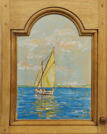 Art work by Massimo Lomi La tartana  - varnish table 