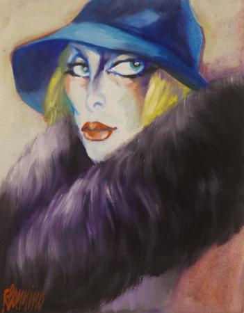 Art work by Natale Filannino Sguardo provocante - oil canvas 