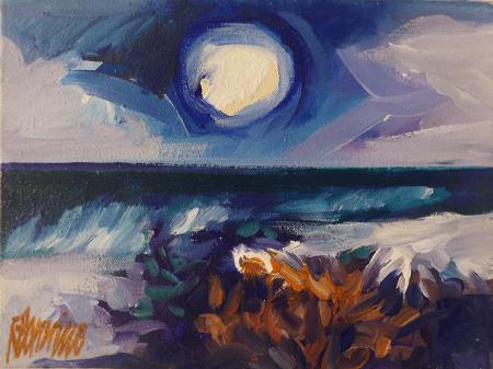 Art work by Natale Filannino Paesaggio lunare - oil canvas 