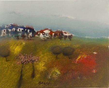Quadro di Manlio  Bacosi  Paesaggio  - olio tela 