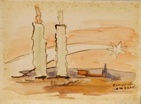 Art work by Fernando  Lombardi  Stella cadente  - watercolor paper 