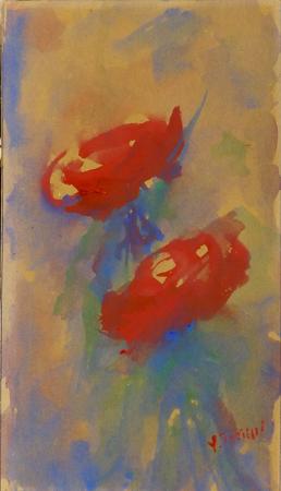 Quadro di  Tortelli  Rose  - acquerello carta 