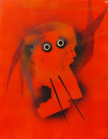 Art work by Roberto Crippa Uccello esotico  - mixed canvas 