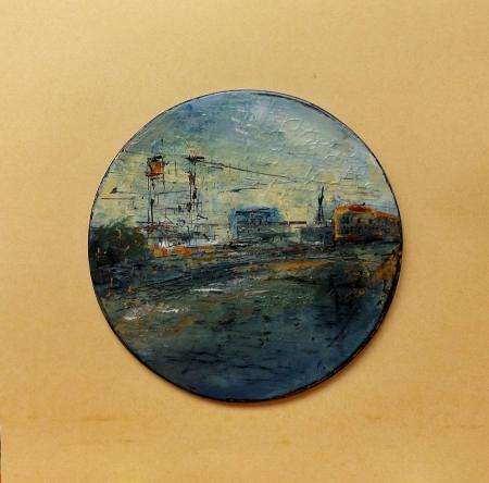 Art work by Vito  Ferrari  Ritmi meccanici - oil table 