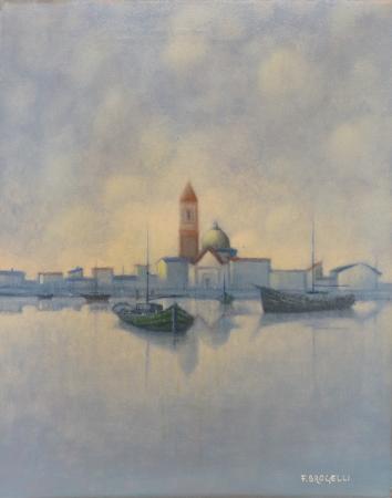 Art work by Franco Brogelli Mattino in laguna - oil canvas 