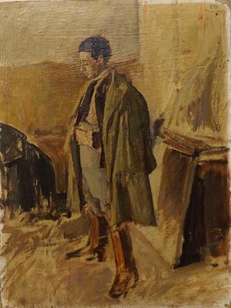 Art work by Pietro Annigoni Ritratto di Ugo Pignotti  - oil cardboard 