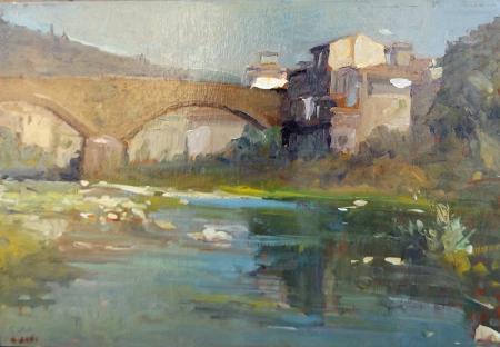 Art work by Giancarlo  Sani La Sieve a S. Francesco  - oil table 