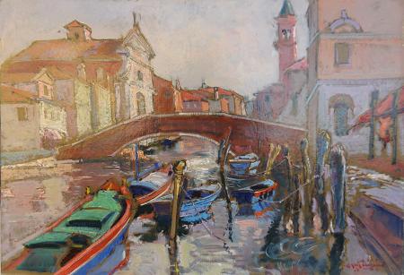 Art work by Franco Mazzaccherini Chioggia  - oil cardboard 