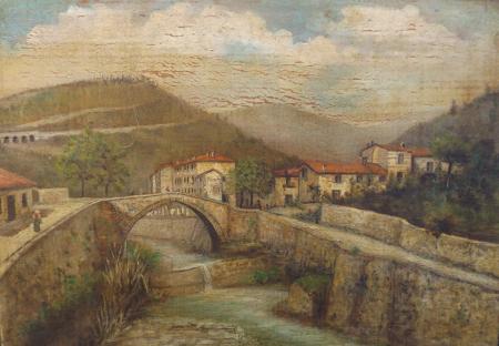 Art work by N. Nannini Ponte alla Badia - oil canvas 