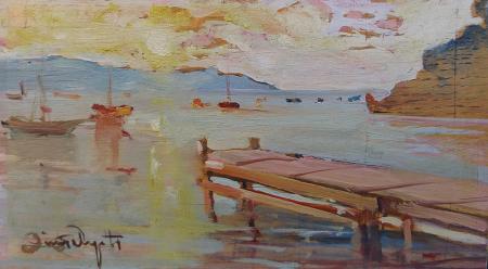 Art work by Dino Pelagatti Porto - oil table 
